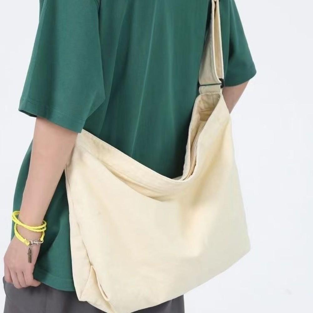 Large Capacity Canvas Crossbody Bag Retro Tote Bag Fashion Messenger Bag Travel