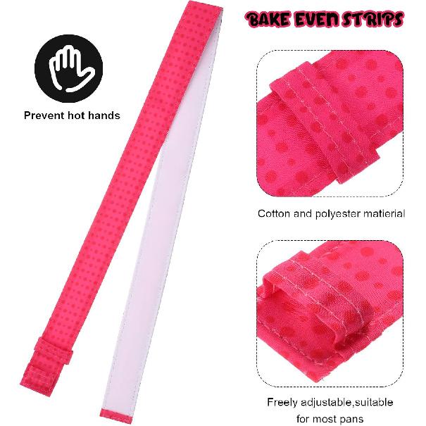 Patelai 6 Pcs Cake Strips for Even Baking Cake Pan Baking Strips Colorful Absorbent Thick Tray Protection Straps for Clean Edges Home Kitchen