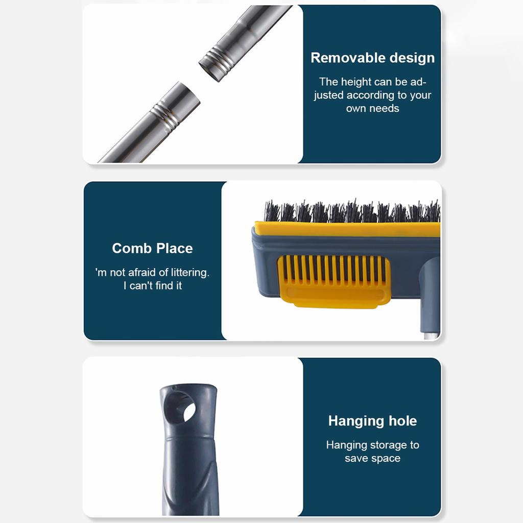 2 In 1 Household Cleaning Brush Floor Scrub Bathroom Cleaning Tools Swith Adjustable Long Handle Brush for Cleaning Tile Tools