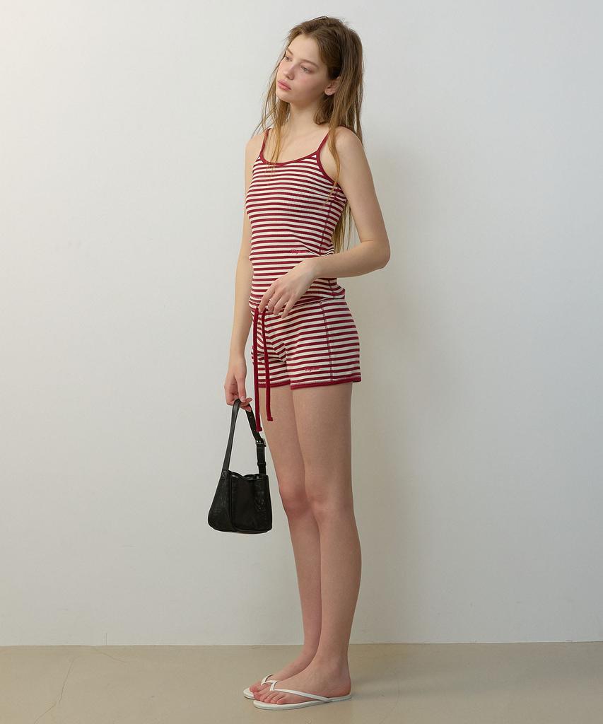 CITYBREEZE Jersey Striped Shorts_Red