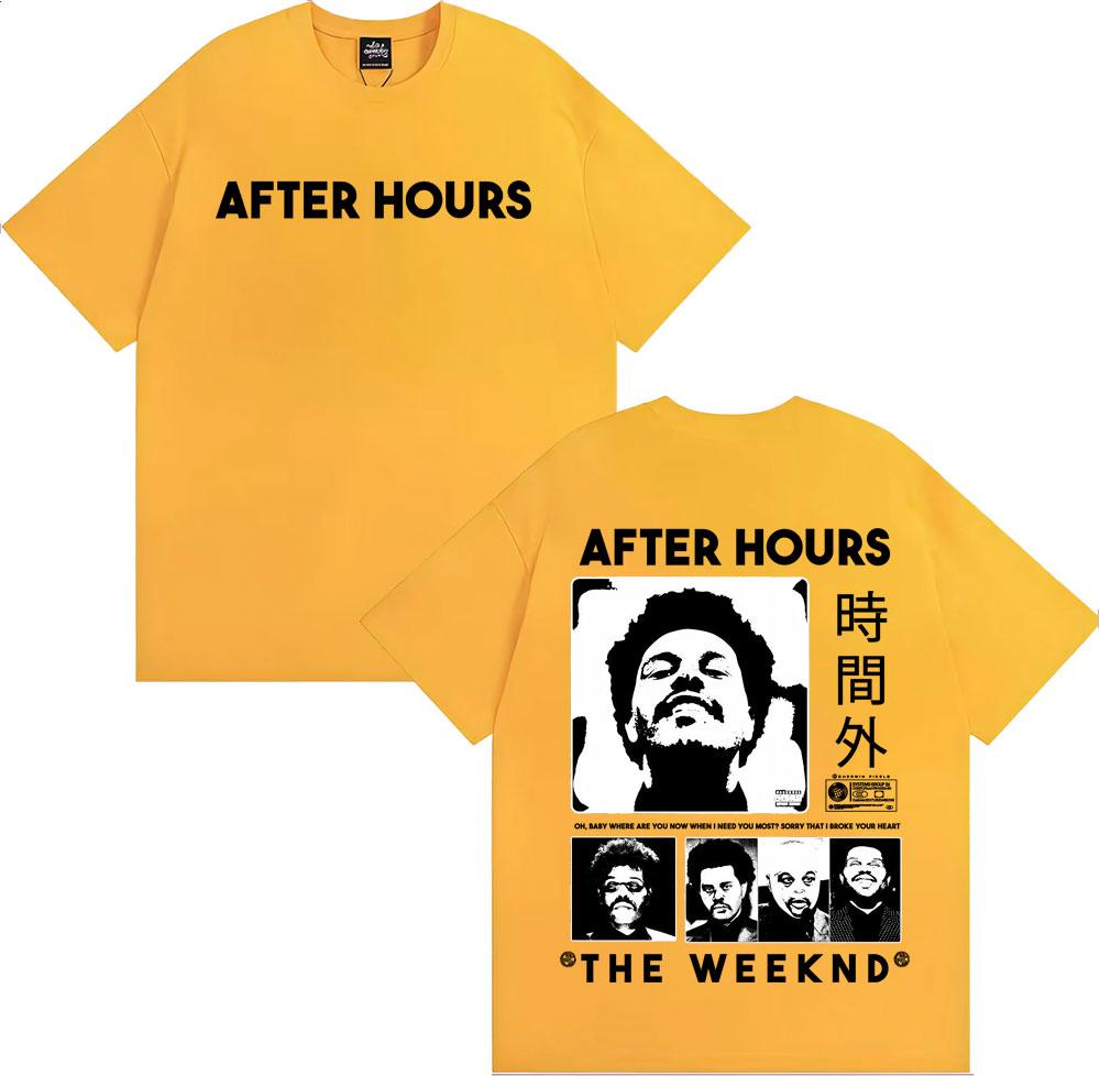The Weeknd After Hours Til Dawn Графическая футболка Мужская Женская Мода Хип-Хоп Уличная Одежда Футболка Повседневная 100% Хлопок Оверсайз Футболка