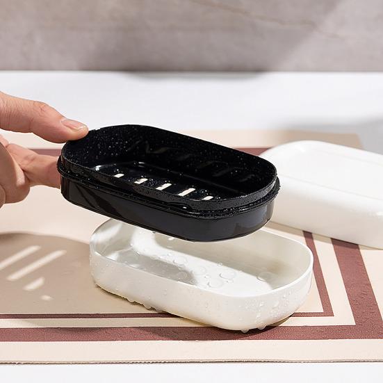 Коробка для мыла в ванной комнате, двухслойная, быстрый дренаж, прозрачная, с крышкой и съемной сливной стойкой, пылезащитный кухонный поднос для мыла в отеле, держатель для мыла
