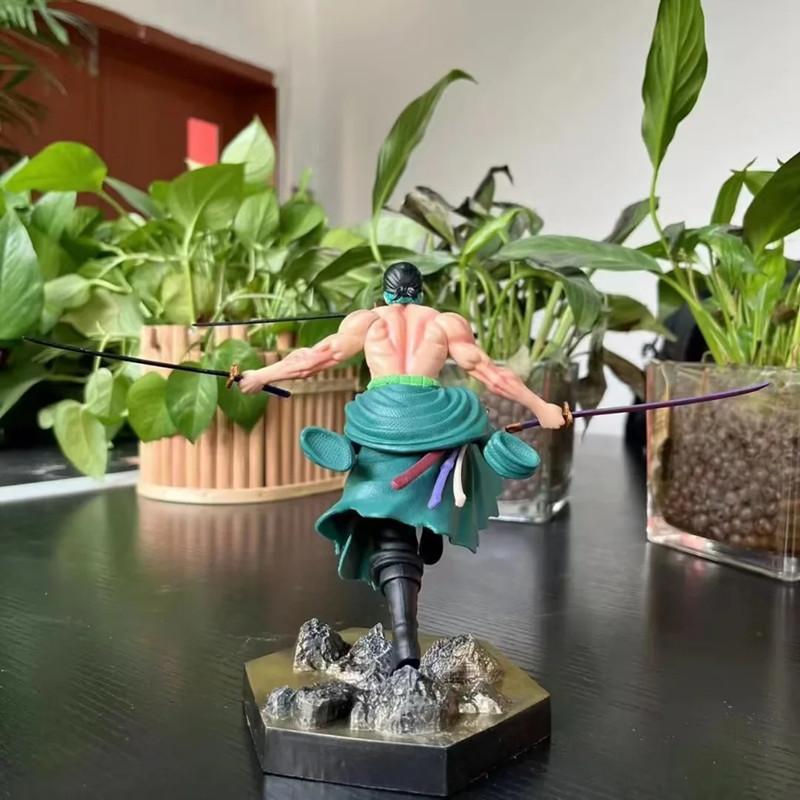 Фигурка Аниме One Piece 16 см GK Битва Стиль Трех Мечей Зоро Аниме Периферия Статуя Фигурка Коллекция Игрушка Украшение Подарок
