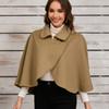 Women's Faux Wool Blend Cape Warm Poncho Fall Winter Soft Shawl Cover Up Short Cloak for Women Solid Color Open Front Cardigan Poncho Short Jacket