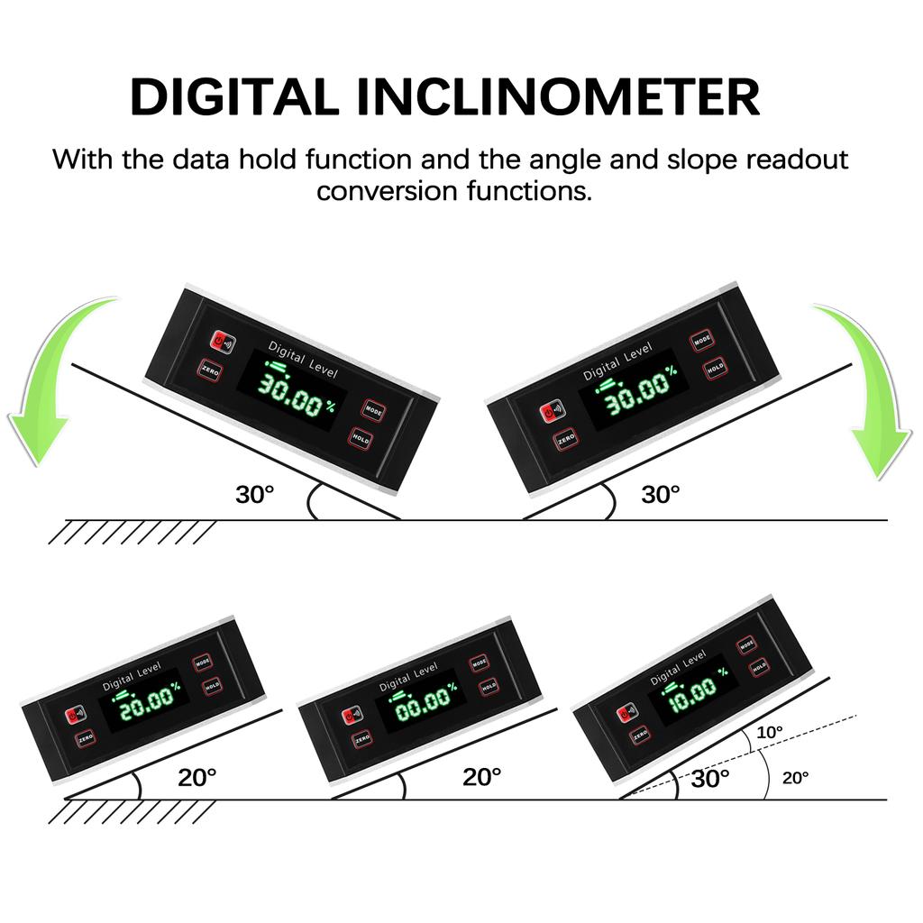 Portable 4*90 Degrees IP54 Waterproof Dustproof Level High Precisions Angle Finder Digital Protractor