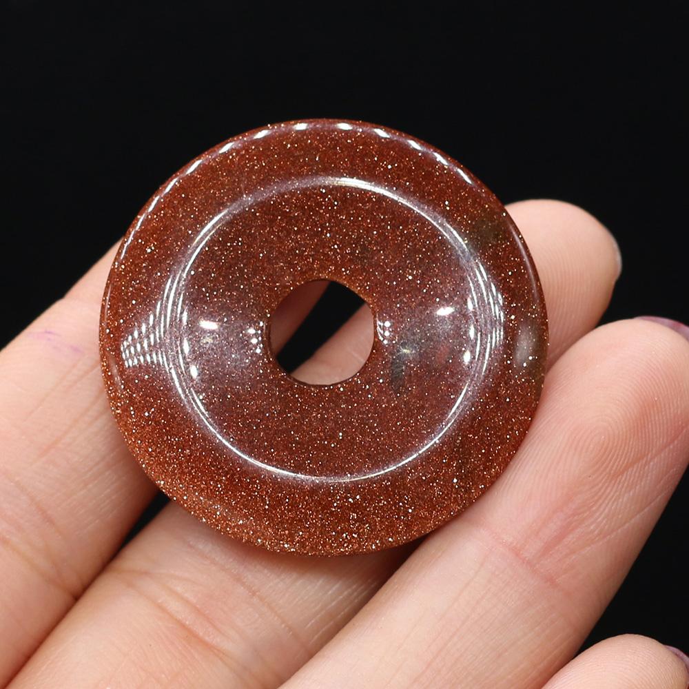 35x35 мм натуральный камень бусины с большими отверстиями круглый кристалл розовый кварц агат лазурит опал белая бирюза свободные бусины для изготовления ювелирных изделий DIY аксессуары