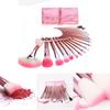 Набор кистей для макияжа 22 штуки с розовым чехлом для точного нанесения и удобства в путешествиях