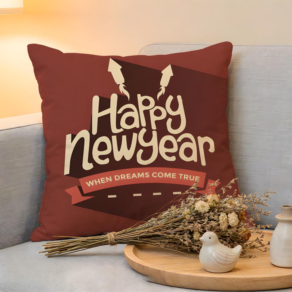 Cushion Cover Linen SkinFriendly Soft Decorative Case For Sofa Home Decor Christmas Red Collection Pillow cover