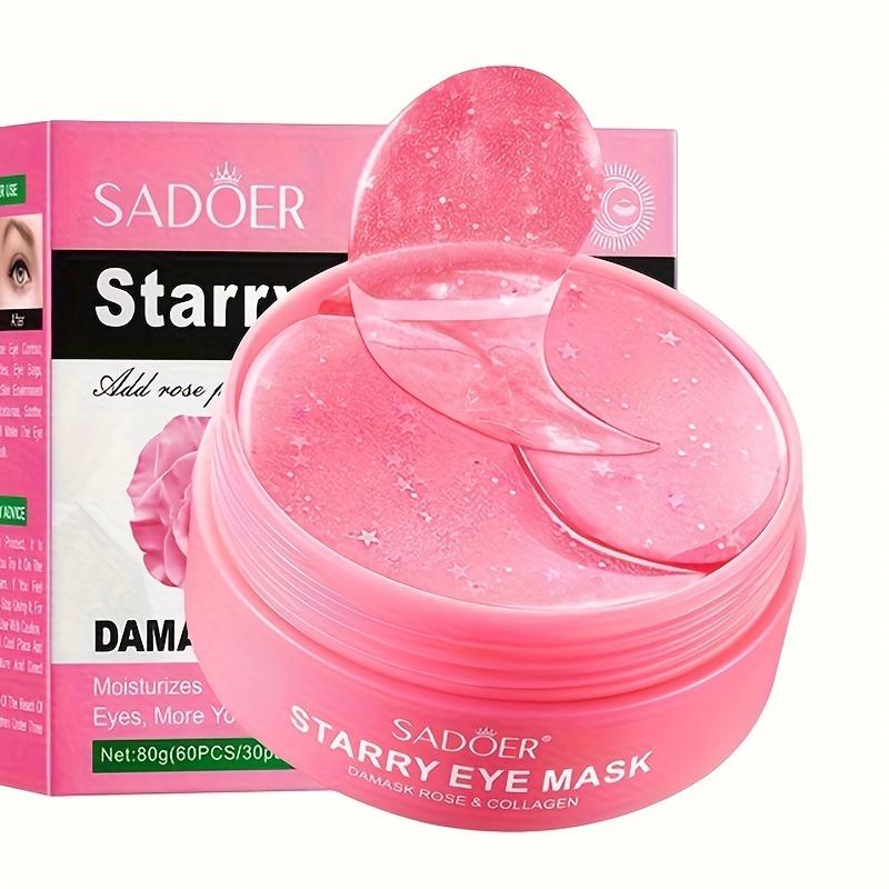 60 шт. SADOER Rose Starry Collagen Eye Mask Anti Dark Circles Remove Eyes Bags Увлажняющие укрепляющие патчи для глаз Уход за кожей вокруг глаз