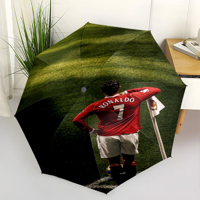 Ronaldo's Solitude Pitch Compact Travel Automatic Umbrella Compact & Durable 8-Rib Design Compact Design Durable Everyday Carry Umbrella