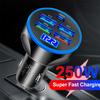 Автомобильный USB-адаптер-зарядное устройство 5 в 1 с 5 портами, быстрая зарядка PD, для мобильного телефона, со светодиодным дисплеем напряжения, для iPhone Samsung Xiaomi Huawei