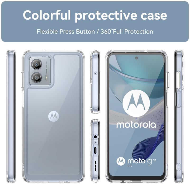 Для чехла Moto G53 Крышка Moto G 53 73 G53 G13 G23 G73 Capas Противоударный Бампер для Телефона Задняя Цветная Прозрачная Накладка Fundas Moto G53
