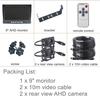 DIYKIT 1920x1080 2CH 9" AHD IPS Rear View Car Monitor IP68 Waterproof Starlight AHD Backup Car Camera Video Recording