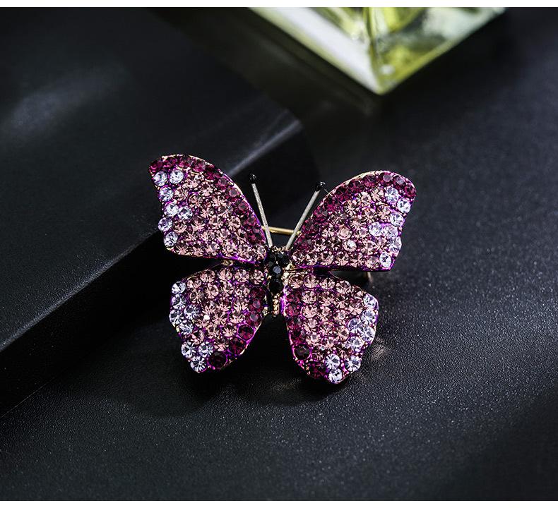 Classic Jewelry Butterfly Brooches Vintage Pins Rhinestone Delicate Brooches for Women Bridal Gift Dress Accessories Elegant Pin