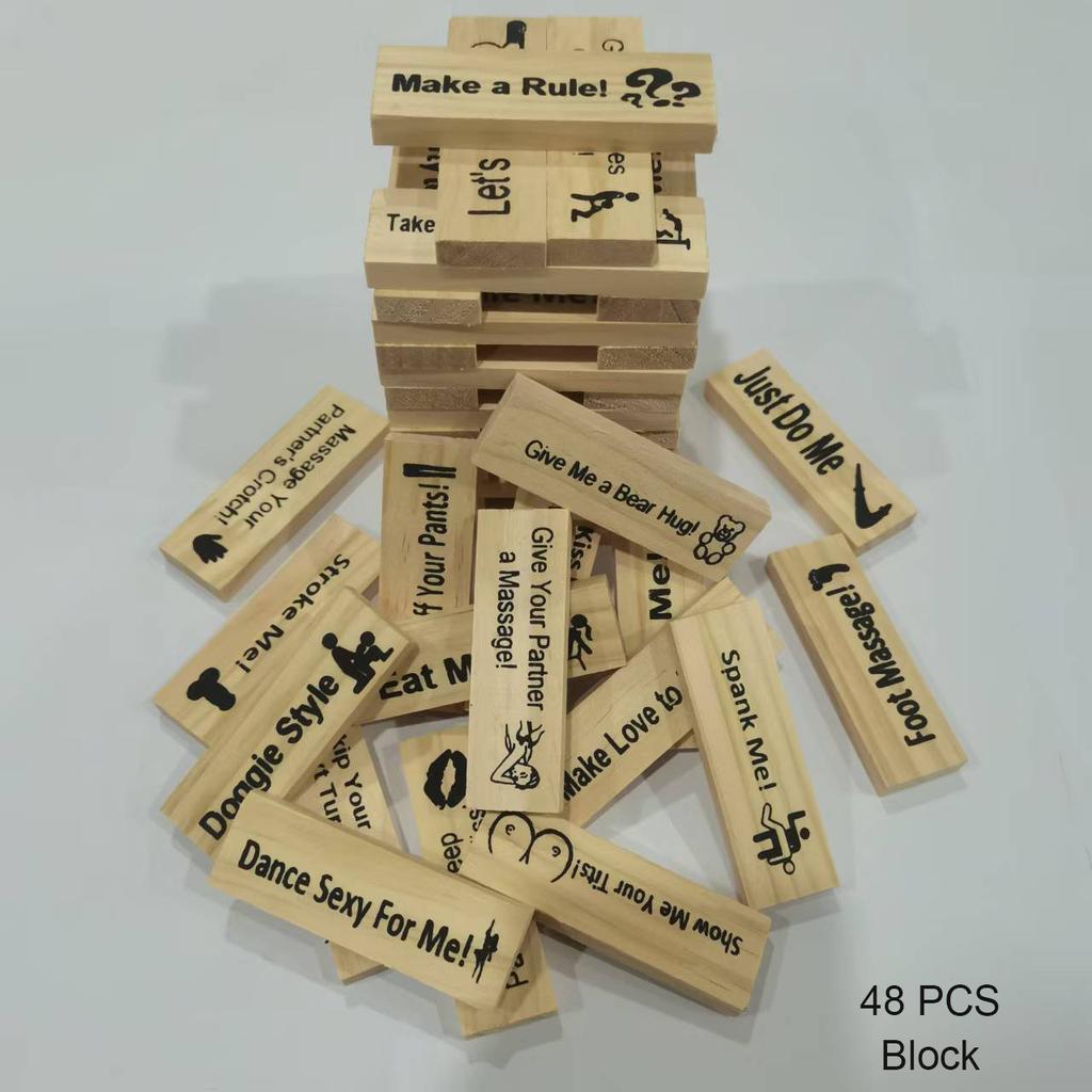 Нетоксичная Башня из Блоков Игра для Пар Игры для Вечера Пар Игры на День Святого Валентина Падающая Башня Игра на Штабелирование Для Взрослых Вечерняя Игра для Пар Подарок