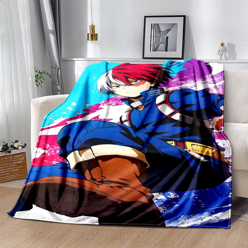 Todoroki Flannel Blanket Soft Warm All-Season Throw, Design for Camping, Car Travel, Hiking Sofa, Bed, Office Perfect Gift for Parties