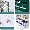 Robust PVC cosmetic storage box with clear drawers, portable openings for quick access and durability, home organisation.
