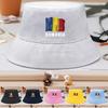 Bucket Hat With Romania Flag Print , Patriotic Men's Hat Simple Lightweight Reversible Beach Hat