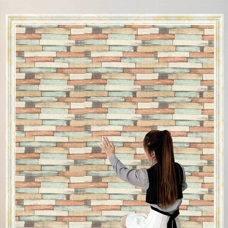 5/10 70*77 обои самоклеящиеся водонепроницаемые и влагостойкие 3D трехмерные обои для спальни фон для ремонта стен пенопластовый кирпич
