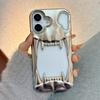 3D матовый чехол-клетка 'Клык тигра' для iPhone 16E 16 1 14 Plus 13 12 11 Pro Max, противоударный, с покрытием, мягкий