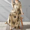 Bohemian Long Skirt Summer Short Sleeved Round Neck Printed Dress