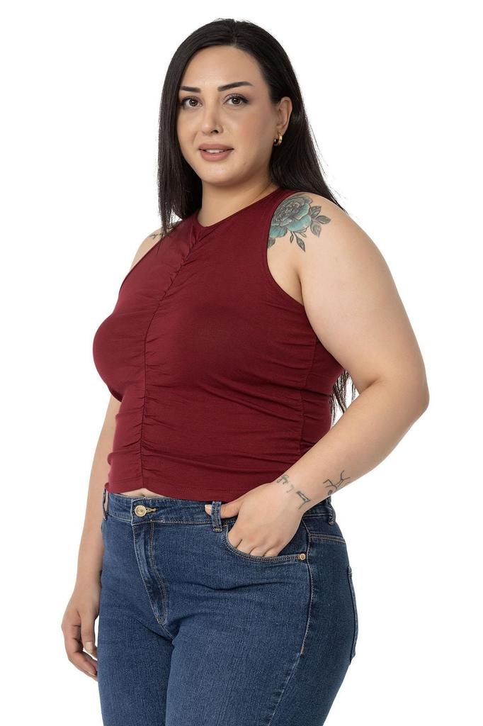 Women's Style Big Size Body Plus Size Halter Neck Mink Body With Draped Front And Sides