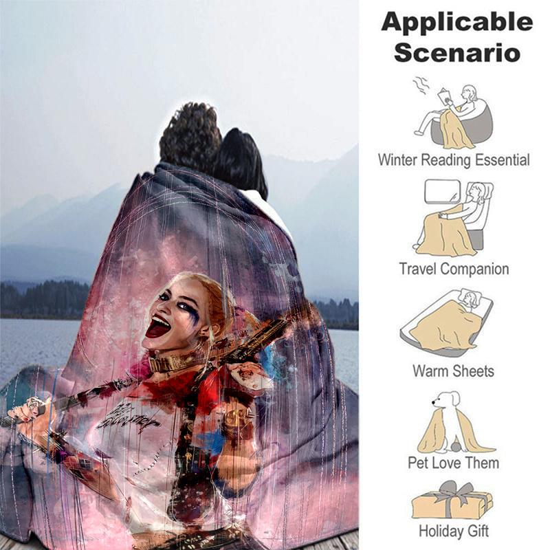 Harley Quinn's Wild Ride: Limited Edition Art PrintPrint Blanket, Soft Blanket For Sofa Office Bed And Travelling Daughter Birthday Gift esj