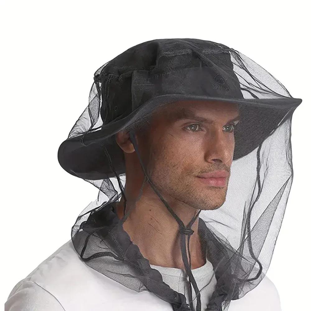 Outdoor Mosquito Head Mesh Net,Gardening Hat Insect-proof Hat For Hiking Camping Fishing,Beekeeping Windproof Mesh,Anti-mosquito