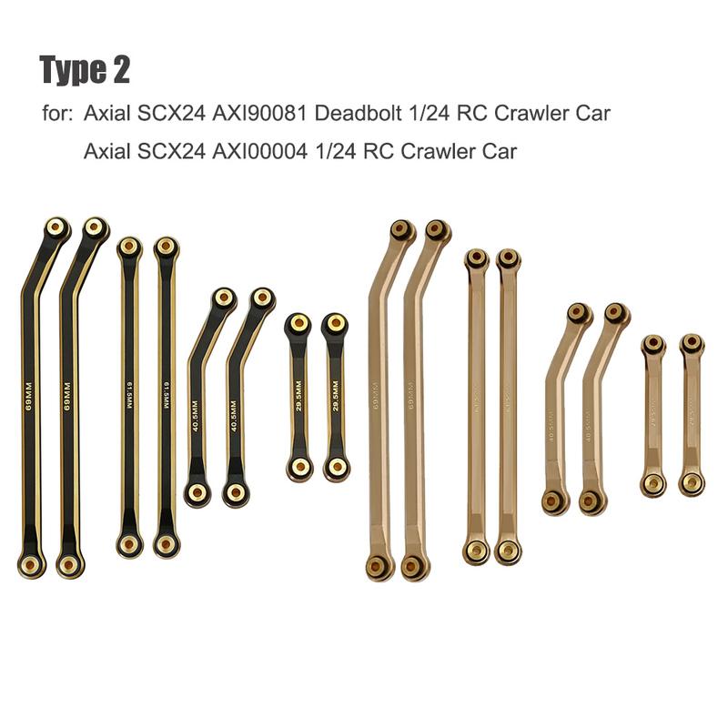 MIBIDAO Brass Heavy Heightening Chassis Links Rod Set for Axial SCX24 Deadbolt Gladiator Wrangler Bronco Chevrolet 1/24 RC Car