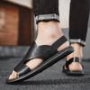 Fashion Men's Sandals Comfortable Soft Leather Sandals Casual Men's Shoes Half Slipper Business Men Shoes British Gentleman Leisure Walk
