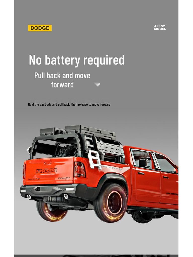 Dodge Tyrannosaurus Mammoth 1/32 Сплав Модель Внедорожника Игрушка Украшение