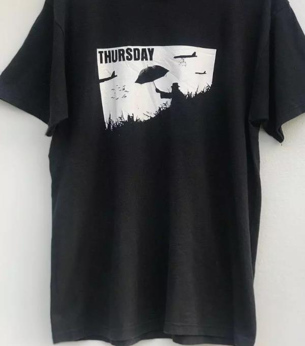 Футболка с логотипом группы Thursday, Базовая винтажная футболка Thursday 90-х Unisex, Футболка Unisex всех размеров