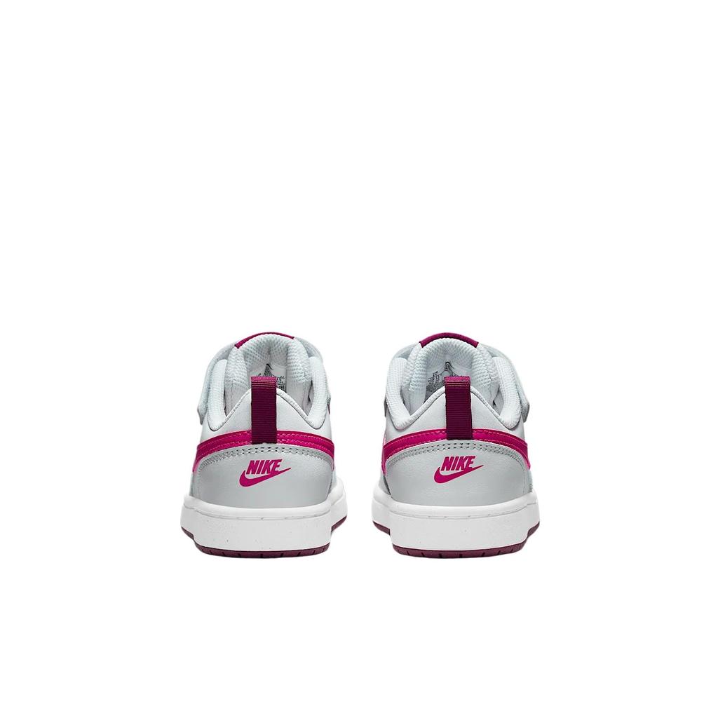 Nike Court Borough Leather Low top Skateboard Shoes Gray Pink Kids' BQ5451-015