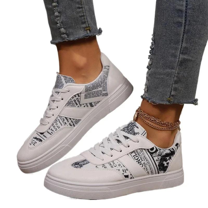 Модная женская спортивная обувь на весну и осень, повседневная обувь с низким верхом, круглым носком, на шнуровке, в стиле пары, из вулканизированной ткани