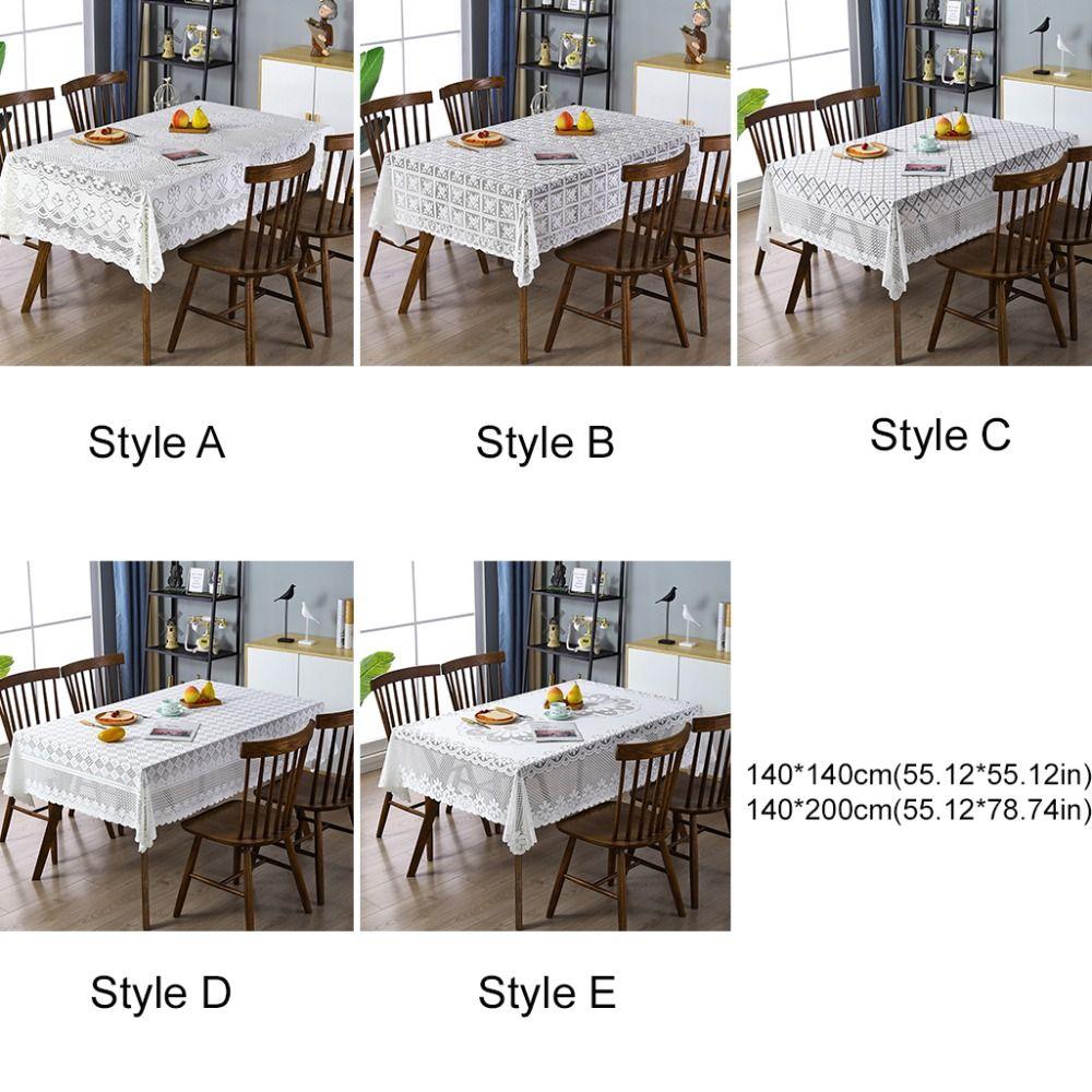 Практичная Антикварная Кружевная Ажурная Скатерть Вышитая Цветочная Белая Настольная Покрывало Универсальная Европейская Столовое Белье Чайный Столик