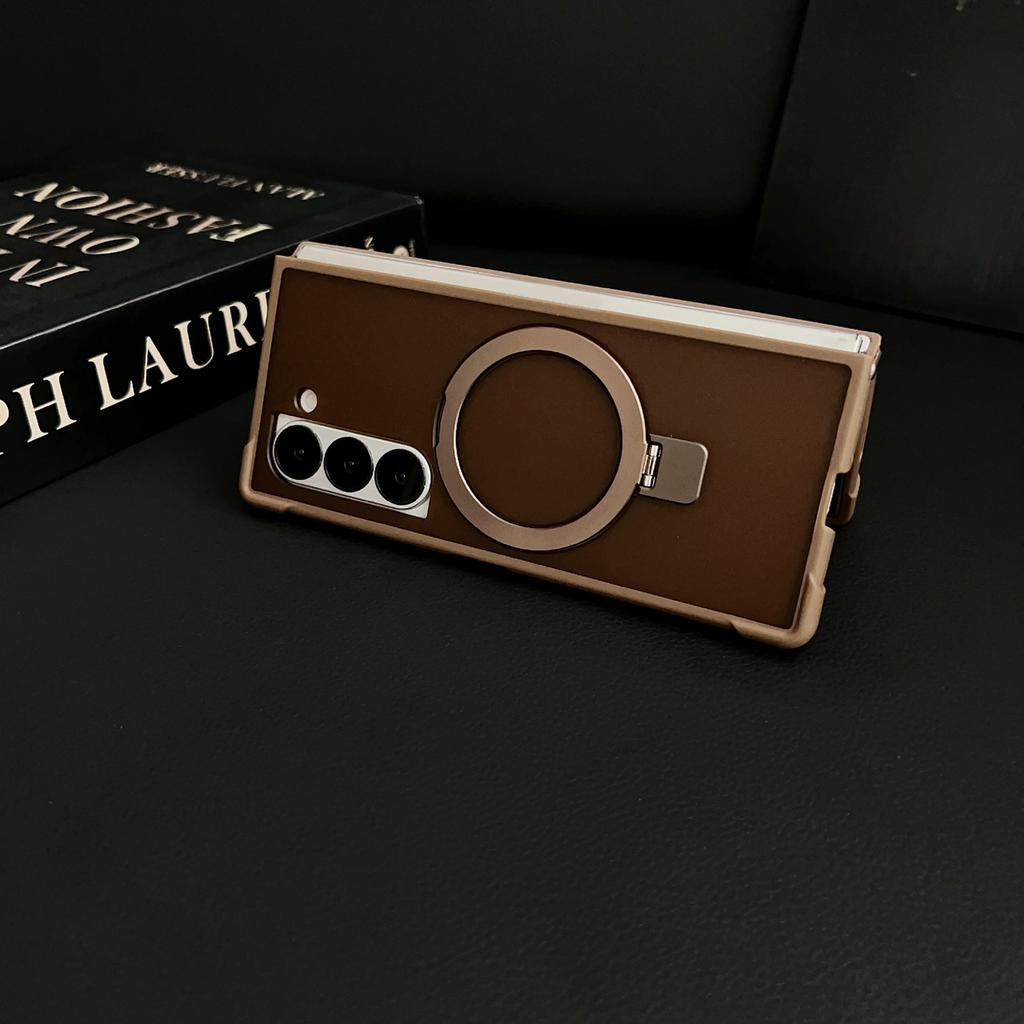 For Samsung Galaxy Z Fold6 5G Magnetic Case Kickstand Shockproof Matte PC+TPU Phone Cover