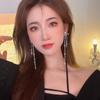 Alloy Tasse Earring Crystal Long Chain Earrings Fashion Dangle Earrings