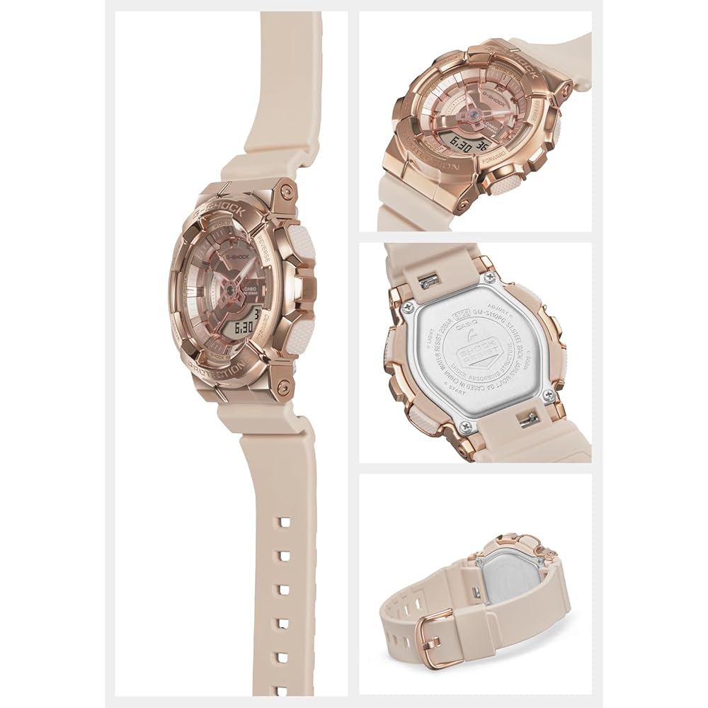 Casio G-Shock GM-S110PG-4AJF Mid-Size Metal Covered Watch Pink Beige Women's