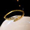 Snake-Shaped Geometric Zircon Open-Ended Bracelet Affordable Luxury Fashion High-Grade Bracelet Niche Temperament All-Match Jewelry Women