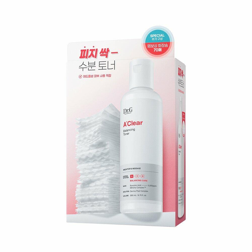 Dr.G A'Clear Balancing Toner 200mL Special Set (+Cotton Pads)