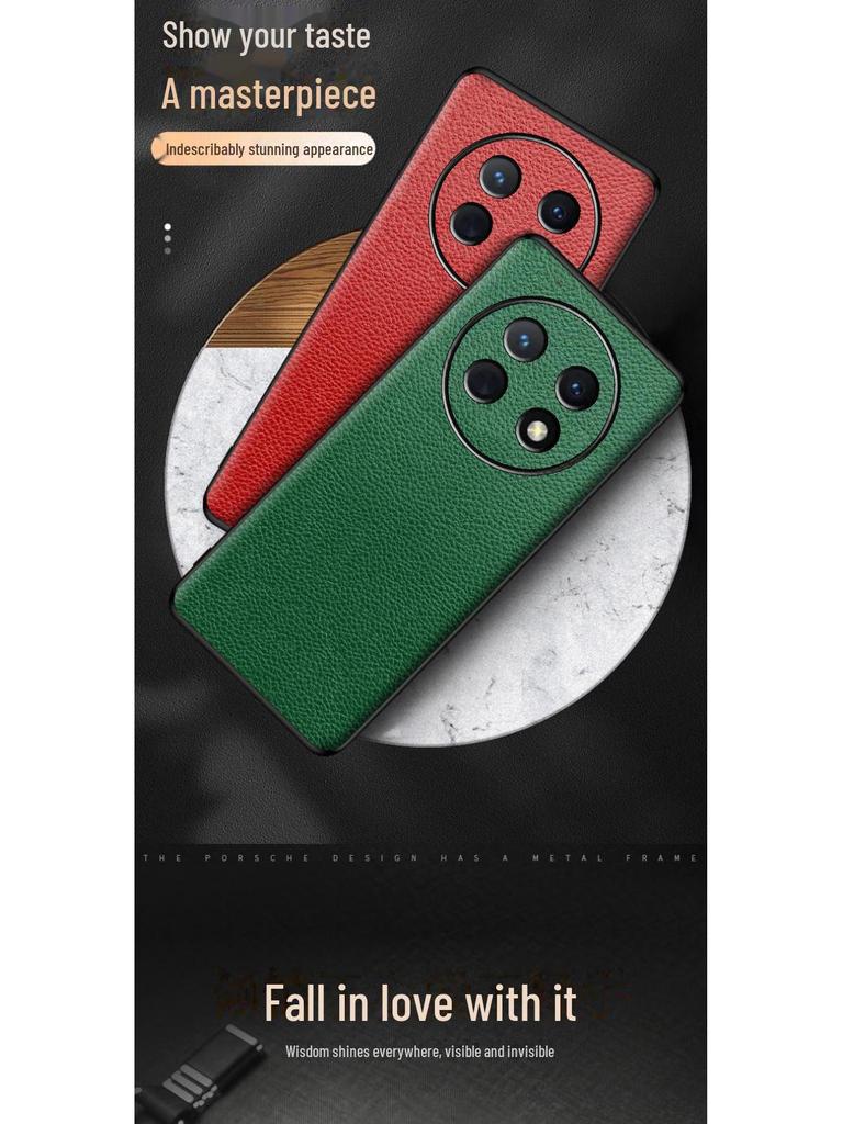 Huawei Enjoy 60 Series Leather Protective Cover - Litchi Pattern Cowhide Case for Enjoy 60, 60Pro, 60X