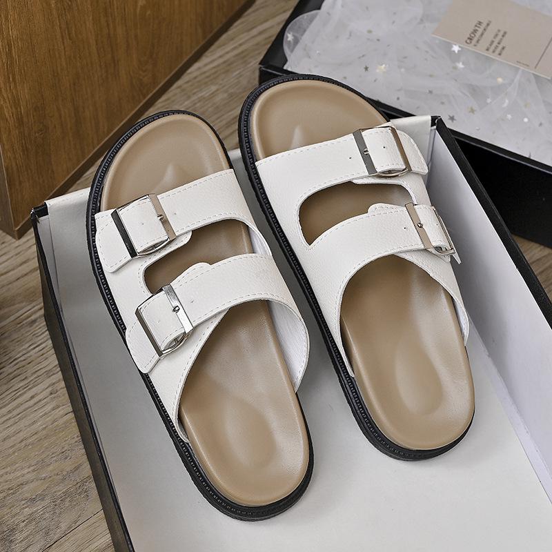 Женские шлепанцы Birkenstock 2024 из натуральной кожи на мягкой подошве, универсальные