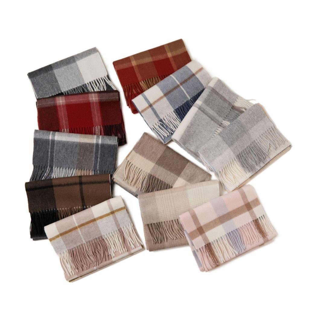 Warm Plaid Wool Scarf: Stylish British-Style Accessory for Men & Women, Perfect for Autumn & Winter