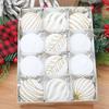12 Pcs Velvet Christmas Balls 2.36inch Flocked Balls Christmas Tree Ornaments Plastic Balls Xmas Hanging Decoration for Indoor Holiday Decor