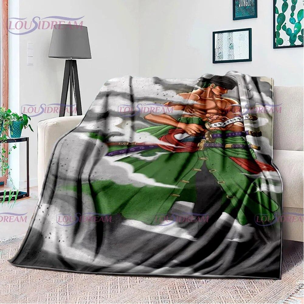 Одеяло с принтом японского поп-аниме, фланелевое постельное белье для дивана, офисное одеяло для пикника, домашний декор, подарок на день рождения