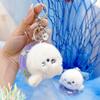 Kawaii Ocean Animal Plush Keychain Seahorse Dolphin Plush Doll  Birthday Gift