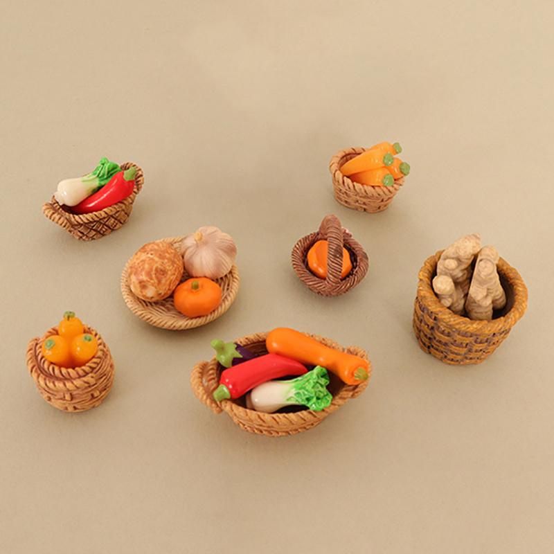 1/12 кукольный домик имитация корзина для хранения овощей и продуктов питания кукольный домик миниатюрное украшение кухни аксессуары для кукольного дома