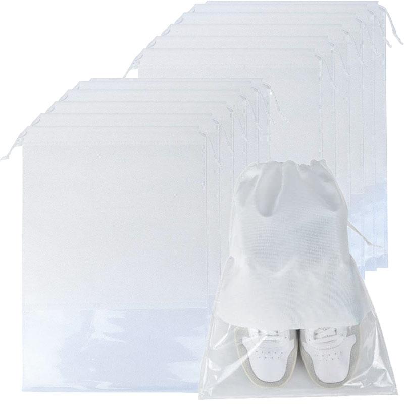 10/5PCS Oversized Non-woven Shoe Bag Waterproof Dustproof Travel Shoes Bag Portable Space-saving Transparent Shoes Organizer