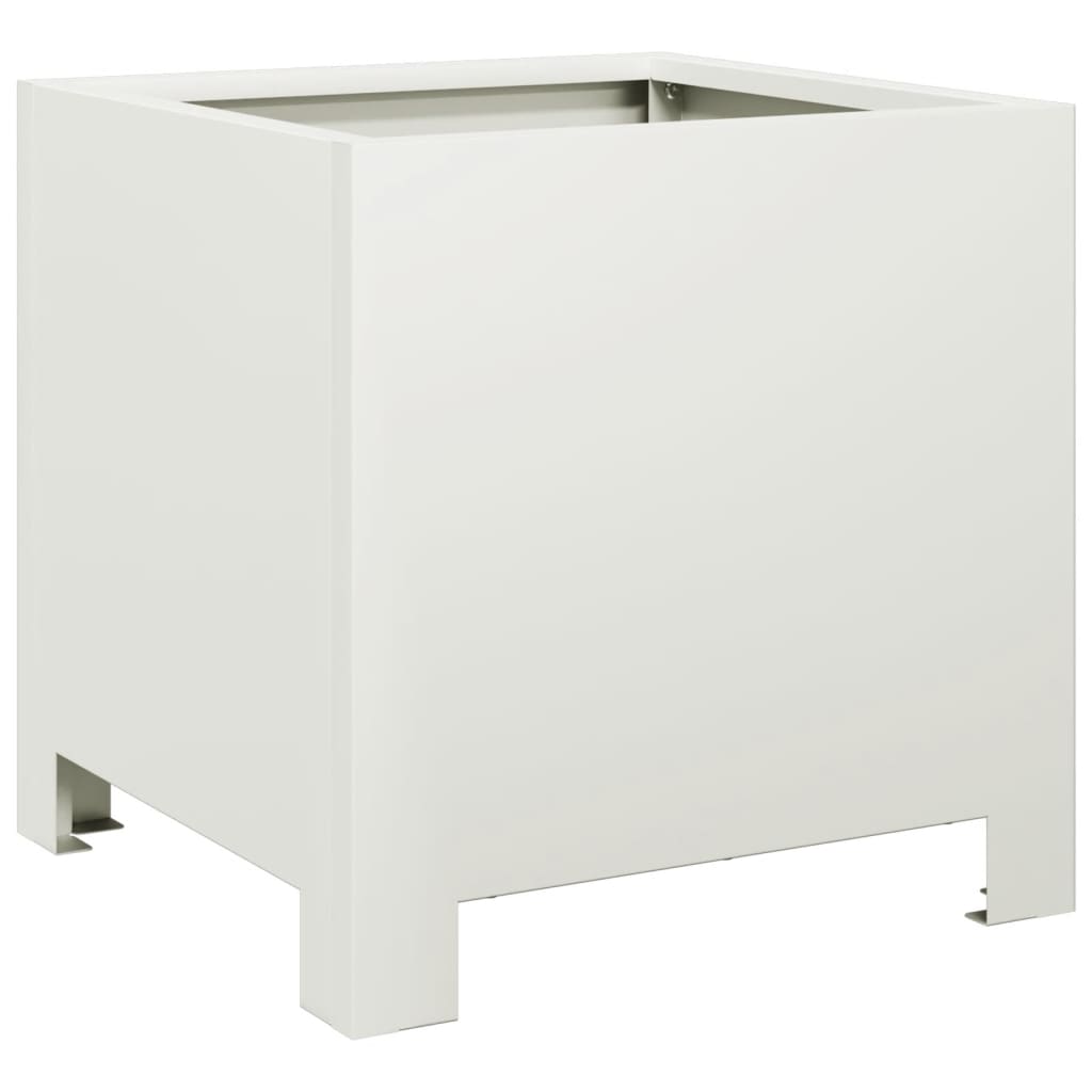 White Plant Pot 30x30x30 cm Steel