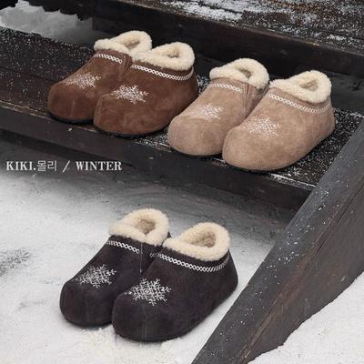 Женские зимние ботинки на толстой подошве, с вышивкой, меховые, легкие, теплые, с холодозащитной подкладкой, нескользящие, износостойкие, повседневные кроссовки, хлопковые ботинки